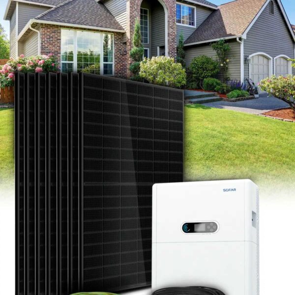 Sofar hybride 3kVA 8-panelen zelfverbruik/terugkoppelingskit met lithium-ionbatterij